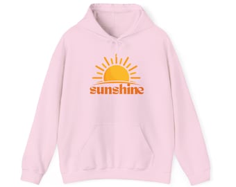 Retro Sunshine Hoodie: Vintage Sun Graphic Pullover
