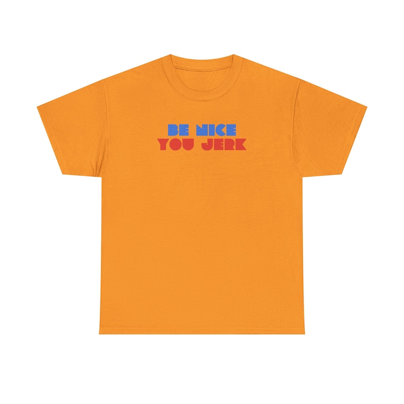 Retro Tee, Vintage Tshirt, Unisex Shirt, Bold Graphic Tee, Be Nice You Jerk, Funny Tee image 3