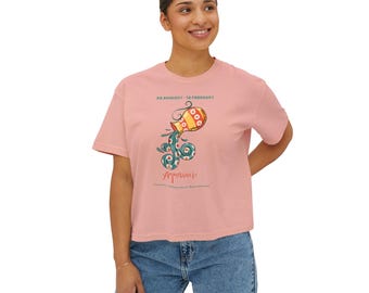 Wassermann Wassermann Boxy Tee: Sternzeichen Astrologie T-Shirt