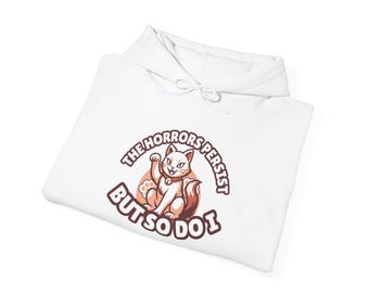 Die Horrors bestehen, aber ich Katzen-Hoodie | Katzen Illustration