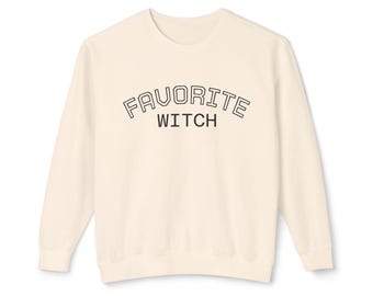 Favorite Witch Unisex Lightweight Crewneck Sweatshirt, Cozy Halloween Apparel, Witchy Gift, Casual Fall Sweater, Spooky Season Style, [...]