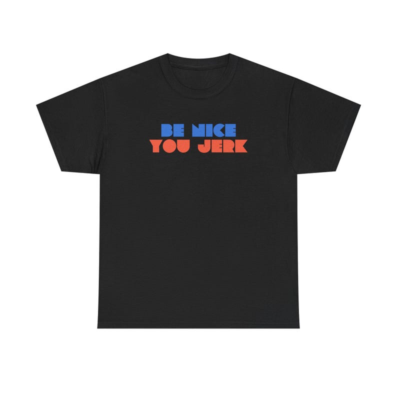 Retro Tee, Vintage Tshirt, Unisex Shirt, Bold Graphic Tee, Be Nice You Jerk, Funny Tee image 9