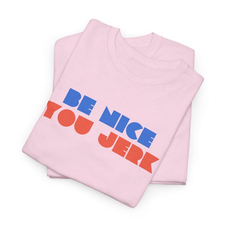 Retro Tee, Vintage Tshirt, Unisex Shirt, Bold Graphic Tee, Be Nice You Jerk, Funny Tee image 13