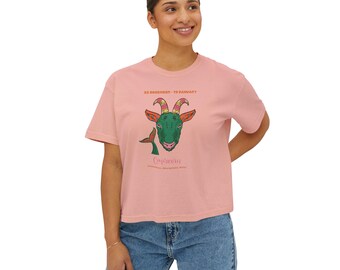 Steinbock Sternzeichen Boxy Tee: Seeziege Astrologie Shirt