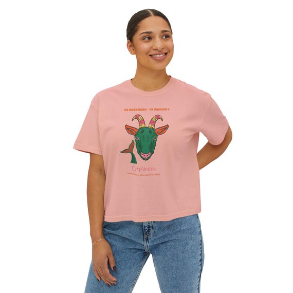Capricorn Zodiac Boxy Tee: Sea-Goat Astrology Shirt