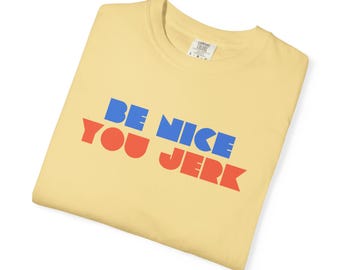 Sei nett du Idiot T-Shirt | Komfortfarben, schrumpfendes Liz-Design