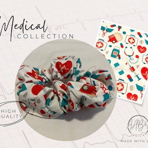 Medical Scrunchies | Nurse Hair Ties | Doctor Fashion Accessory | Homemade | Nurse Fashion | Hair Accessory | 100% Cotton Fabric