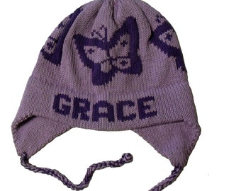 Personalized Earflap Hat - Butterfly