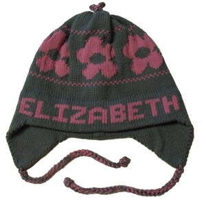 Personalized Earflap Hat Daisies image 1