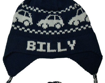 Personalized Earflap Hat - Cars