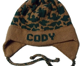 Personalized Earflap Hat - Camouflage