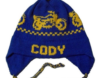 Personalized Earflap Hat - Motorcycles