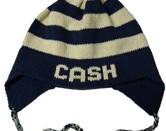 Personalized Earflap Hat - Stripes