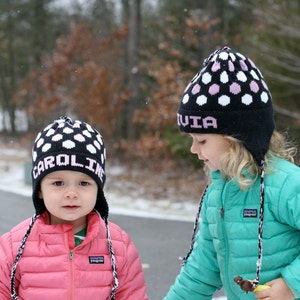 Personalized Earflap Hat Polka Dots image 4