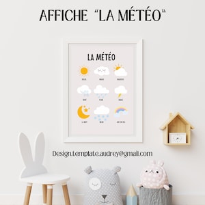 Póster del tiempo para niños / Plantilla de póster personalizable / Plantilla de marco decorativo para habitación infantil