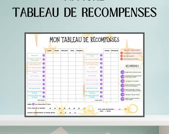 Cuadro de recompensas para niños / Póster de tareas diarias para niños / Planificador semanal para niños / Póster de responsabilidad para niños