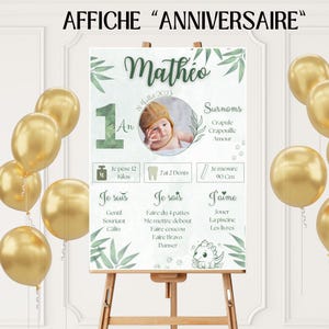 Póster de cumpleaños personalizado / fiesta de cumpleaños infantil / póster con foto para niños y bebés / decoración de cumpleaños de niño