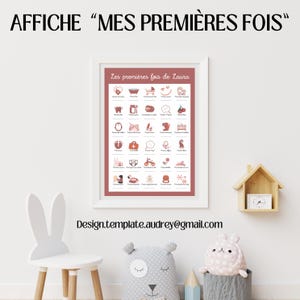 Póster Mis Primeras Veces Infantiles / Plantilla de póster personalizable / Plantilla de decoración de pared para estampar