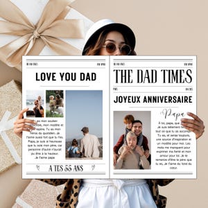Special Father&#39;s Birthday Gazette / Grandfather&#39;s Newspaper / Customizable French Newspaper / Father&#39;s Birthday Gift