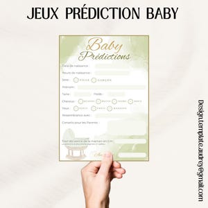 Prédiction baby Shower / Template jeux naissance / modèle jeux prédiction