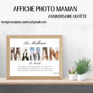 Customizable photo poster MOM / wall frame for birthday or Mother&#39;s Day / Personalized mom poster / family photo frame