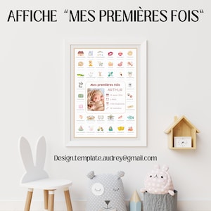 Póster infantil Mis Primeros Tiempos / Plantilla de póster personalizable / Plantilla de decoración de pared para estampar