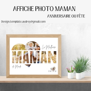 Customizable photo poster MOM / wall frame for birthday or Mother&#39;s Day / Personalized mom poster / family photo frame