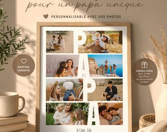 Personalized Dad photo frame / birthday or Father's Day wall poster / personalized gift for Dad / family photo frame