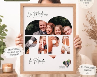 Personalized Dad photo frame / birthday or Father's Day wall poster / personalized gift for Dad / family photo frame