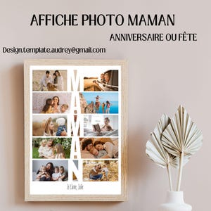 Customizable photo poster MOM / wall frame for birthday or Mother&#39;s Day / Personalized mom poster / family photo frame