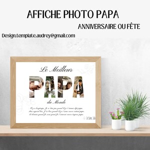 Personalized photo poster DAD / wall frame for birthday or Father&#39;s Day / personalized gift for DAD / family photo frame
