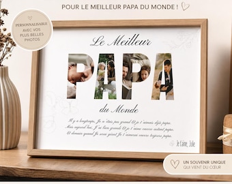 Personalized Dad photo frame / birthday or Father's Day wall poster / personalized gift for Dad / family photo frame