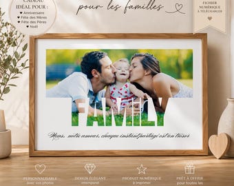 Customizable family photo frame / family photo wall poster / personalized family poster / personalized photo frame gift