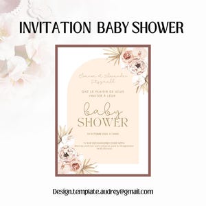 Carte d'invitation Baby Shower / modèle carton d'invitation / template Baby shower