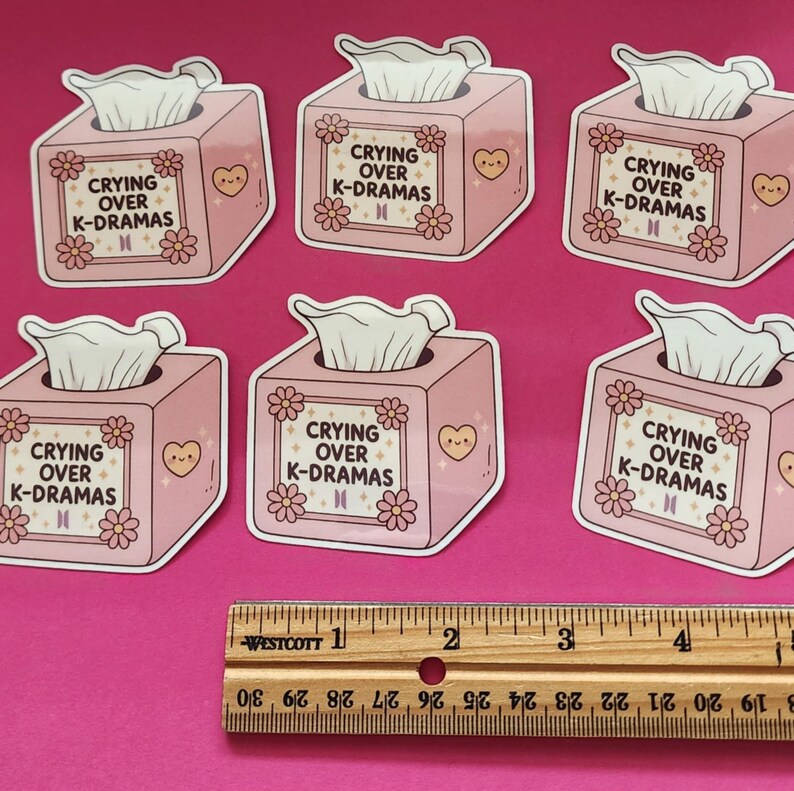 Crying Over K-dramas Sticker – Kawaii Tissue Box Design! - Etsy