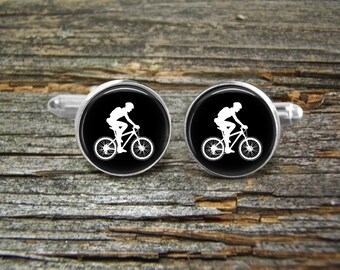 Mountain Bike Cufflinks Mountain Cufflinks Trekking Cufflinks Bicycle Cufflinks