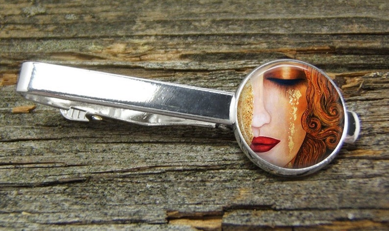 Klimt Woman Crying Tie Clip-NecklaceTie Clip-Tieclip-Klimt Golden Tears-Klimt Painting Jewelry