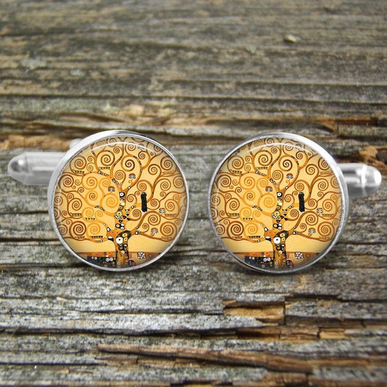 Klimt Tree of Life Cufflinks-Necklace-Tie Clip