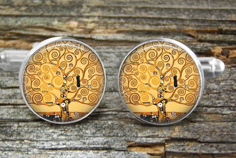 Klimt Tree of Life Cufflinks-Necklace-Tie Clip