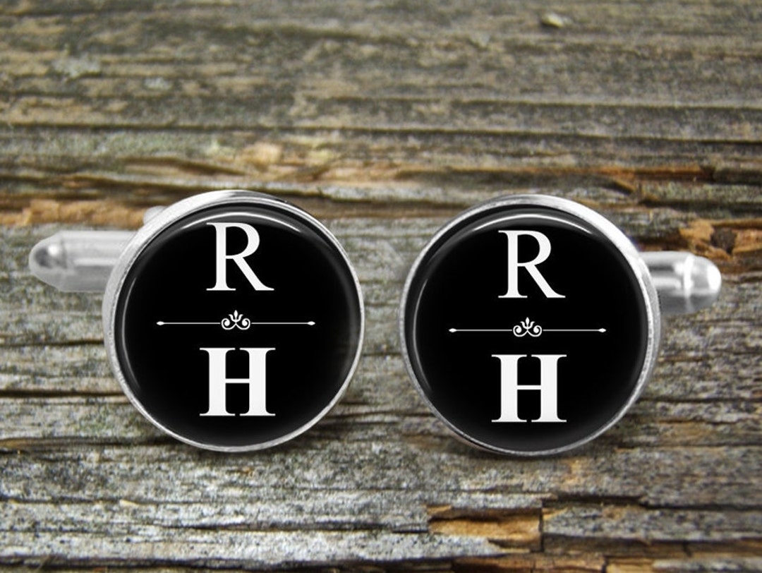 Monogram Cufflinks Personalizedcufflink Boxjewelry Etsy