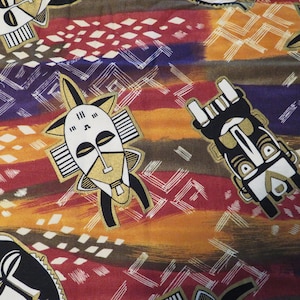 Tribal Masks by Timeless Treasures. 1/2 Yard.