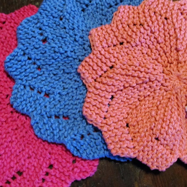 Hand Knit Cotton Dish Cloths