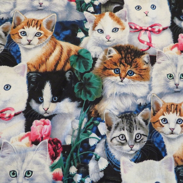 Kitten Print by Jenny Newland for David Textiles. 1/2 Yard. 101