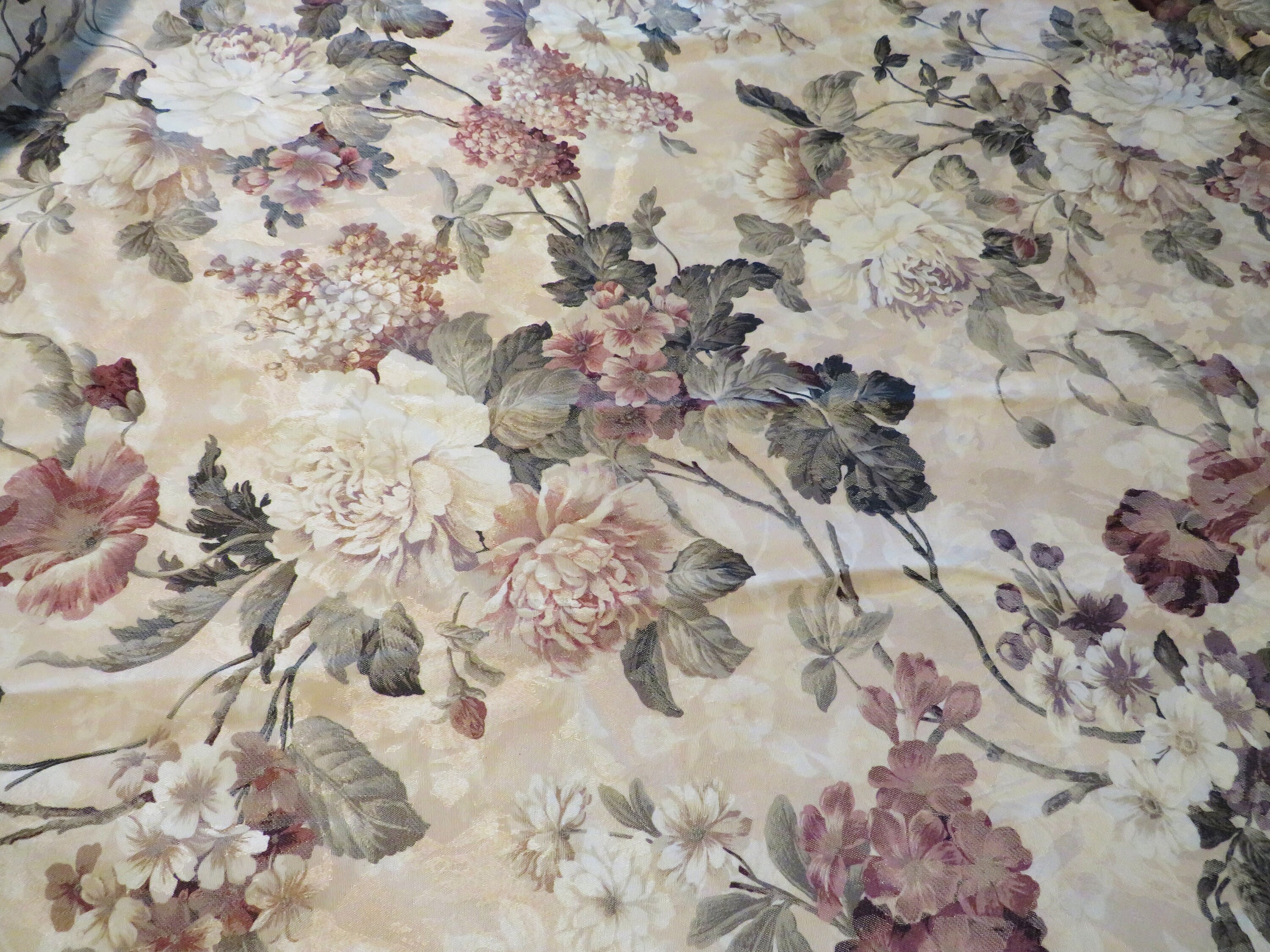 Tracey in Flora, Large Scale Floral in Citrus / Pink / Blue / Taupe, Richloom Home Decor / Drapery Fabric, Linen Blend, 54 Wide
