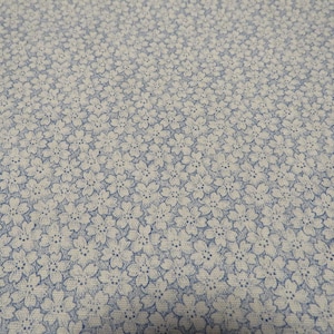 Blue Floral Print. 1/2 Yard.
