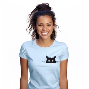 Cat Shirt, Cute Cat Shirt, Cat Mom Shirt, Cat Lover Shirt, Cat Peeking Out T-shirt, Cat Mom Tee, Gift for Cats Lover, Cat Lover Tshirt