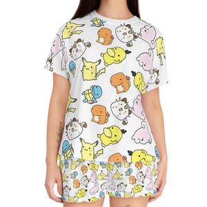 Anime Pyjama Set: Gespenster Print, Kawaii Loungewear