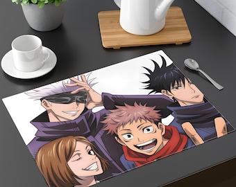 Mantel individual de anime Jujutsu Kaisen: decoración de comedor del escuadrón hechicero