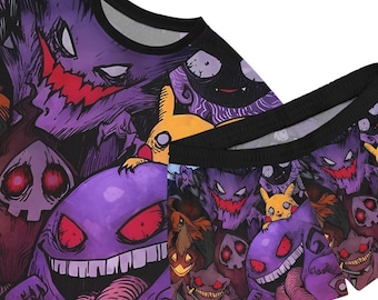 Anime Pajama Set: Ghost-Type Creature Print, Kawaii Loungewear