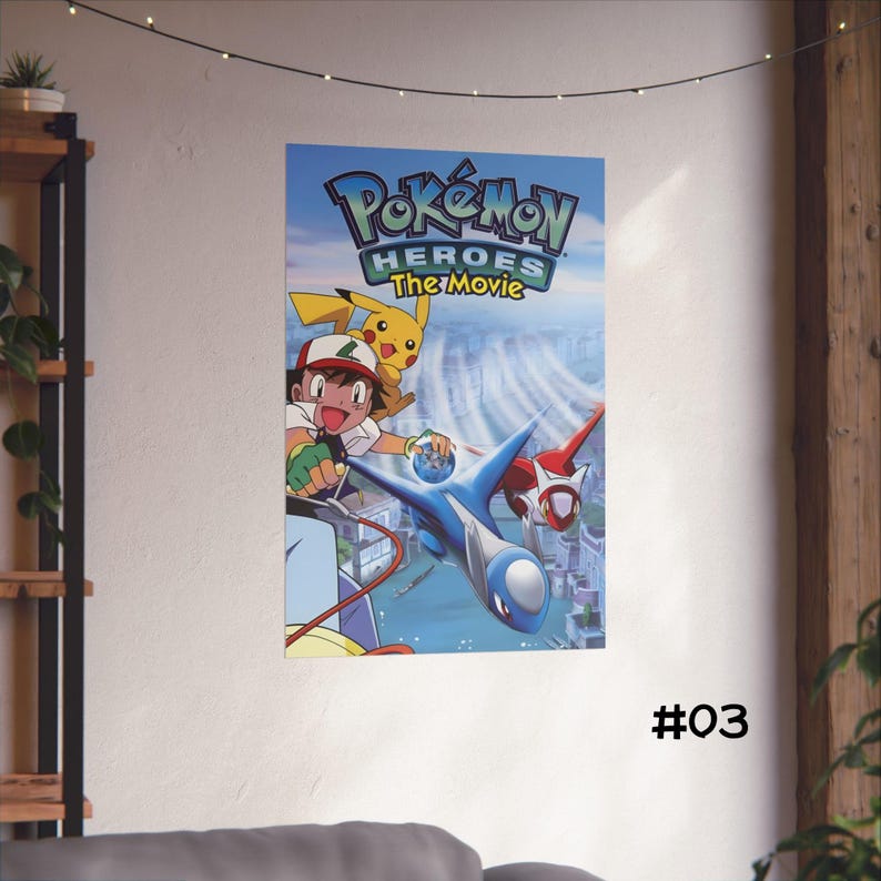 Retro Pokemon Poster / Vintage Anime Catoon , Pokemon Wall Art , Johto